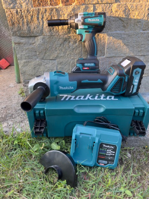 Промо комплект: Ударен Гайковерт/Винтоверт 36V 8Ah Makita 850N/m + Aкумулаторен ъглошлайф Makita 36V 8Ah