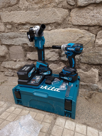 Промо комплект: Ударен Гайковерт/Винтоверт 24V 6Ah Makita 850N/m + Aкумулаторен ъглошлайф Makita 24V 6Ah